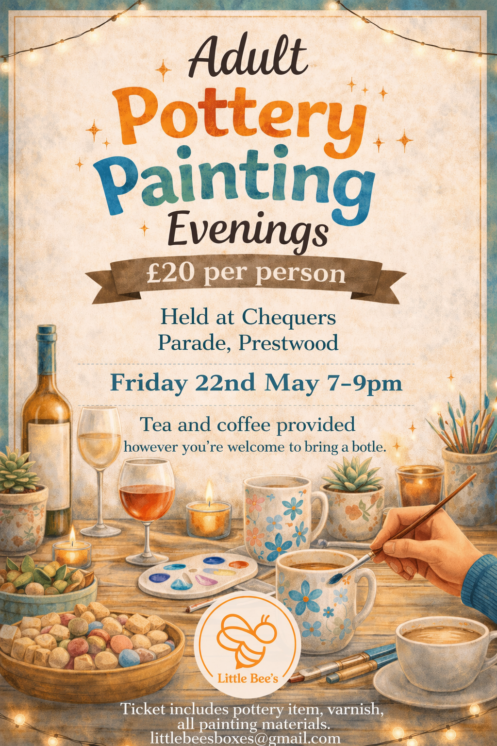 Adult Pottery Painting Evening - 17th July 7-9pm
